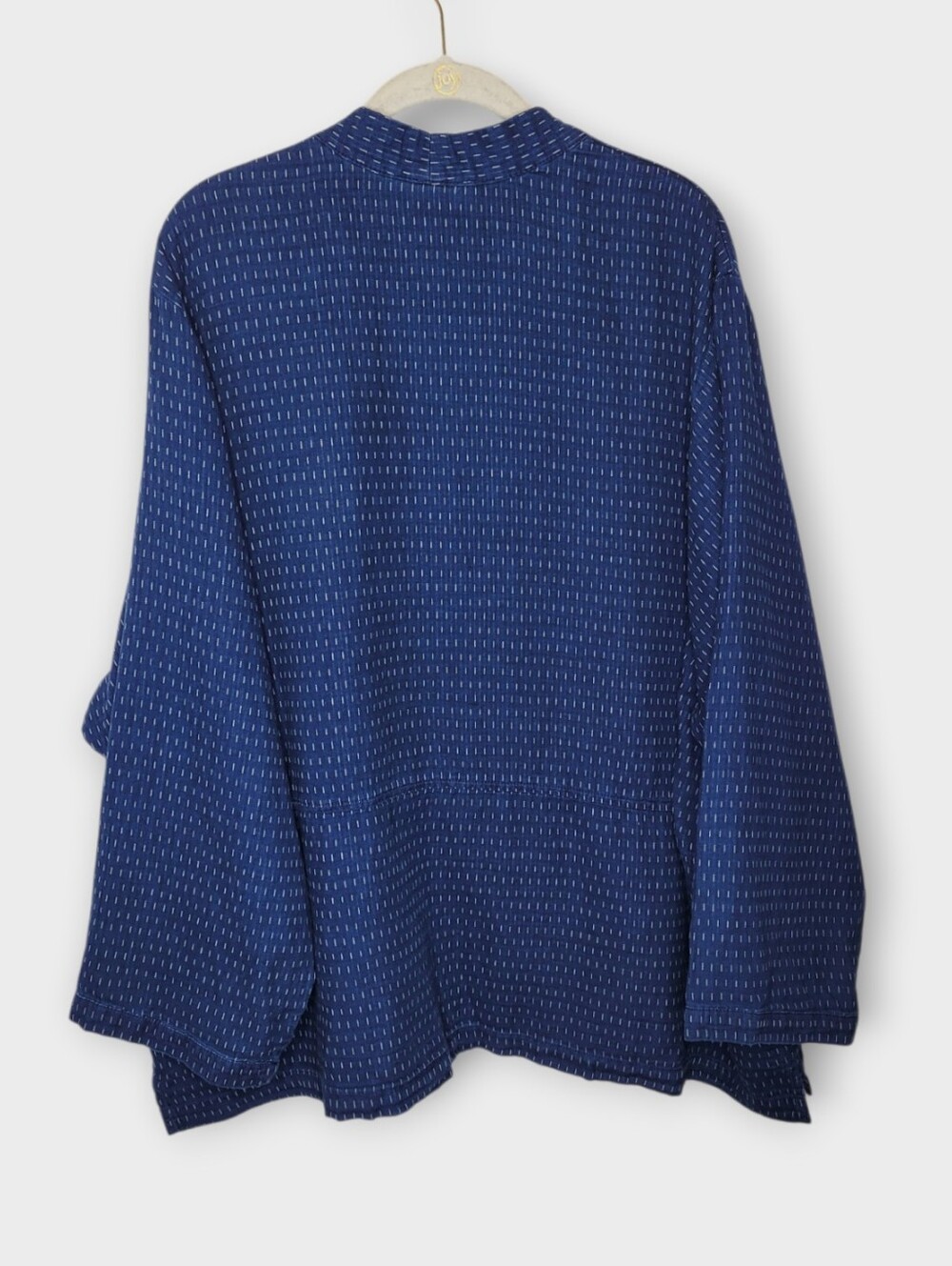 Pure Jill Indigo Open Front Kimono Topper 2X Dark Blue Organic Cotton - Picture 2 of 4